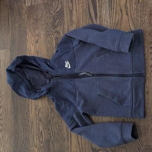 Toddler boys Nike zip up sweater in navy blue